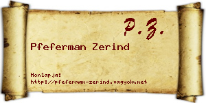 Pfeferman Zerind névjegykártya